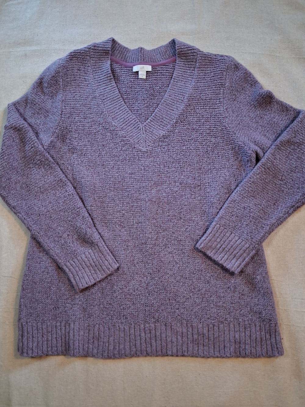 J. Jill Lavender V-Neck Knit Sweater Women's Size Medium